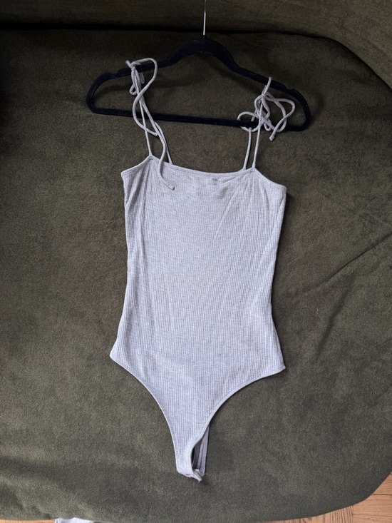 Abercrombie & Fitch Tops - Abercrombie & Fitch Ribbed One-Piece Bodysuit in Light Gray